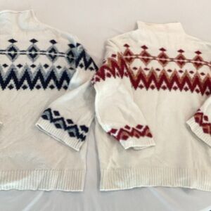 Isabel Maternity by Ingrid & Isabel Cowl Neck Sweaters - Red and Blue